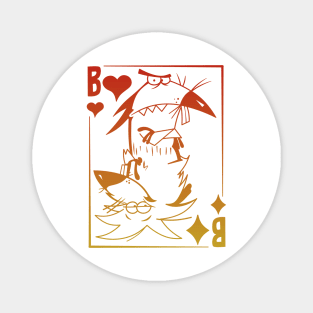 Poker Cards Beaver Magnet